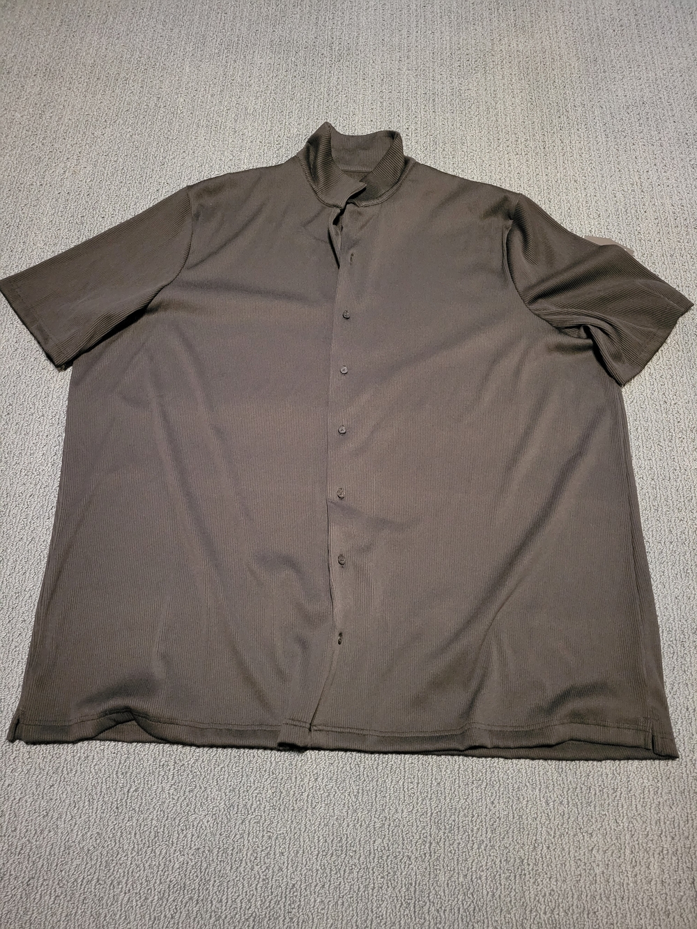 Casual Short-Sleeve Button Down Shirt - Charcoal